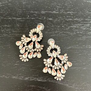 Elegant Silver and Crystal Drop Earrings